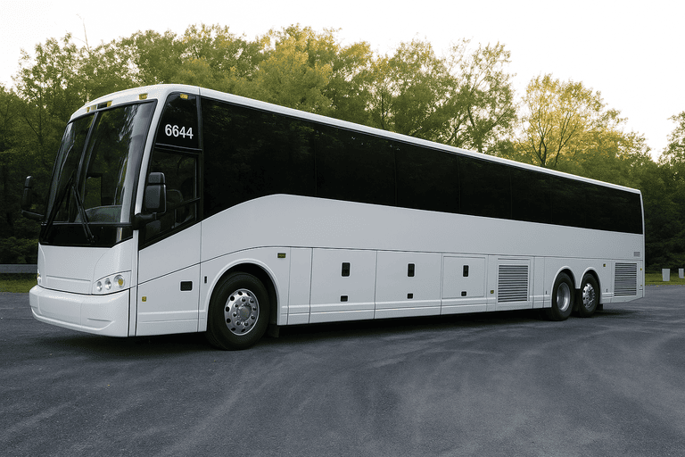 exterior of Charter Bus Rental Thousand Oaks coach bus